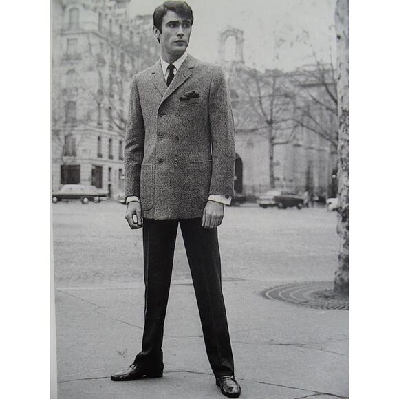 1960s Maxwell’s Double Breasted Mod Gray Wool Jacket 38S Hong Kong Hand Tailored - Picture 2 of 16